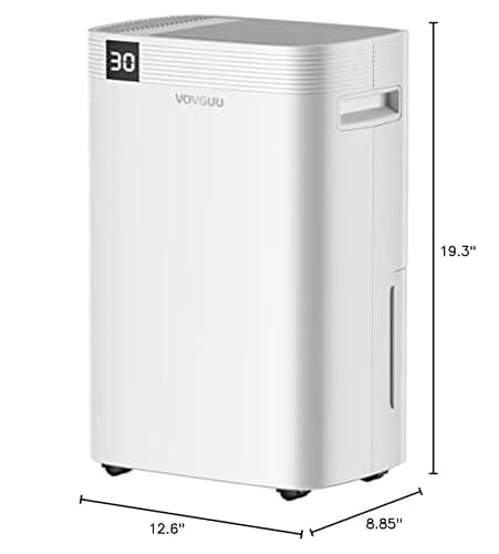 VOVGUU 4500 Sq.Ft 52 Pints Dehumidifier for Basement and Home with Drain Hose & Water Tank, 3 Smart Modes, Humidity Control, Auto Defrost, 24H Timer- 2024 Energy Star Dehumidifer for Large Room 10