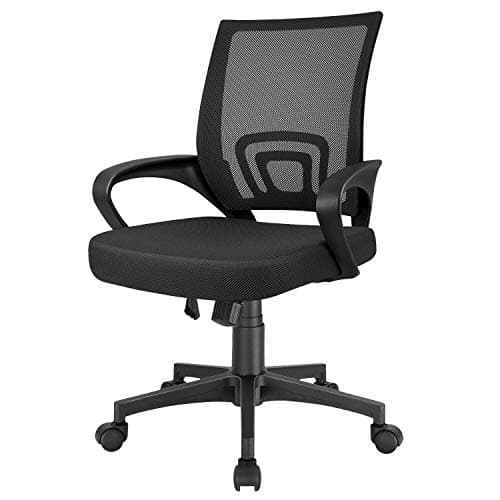 Furmax Office Chair Ergonomic Desk Chair Mesh Computer Chair, Mid Back Swivel Task Chair Executive Chair with Lumbar Support and Armrests, Black