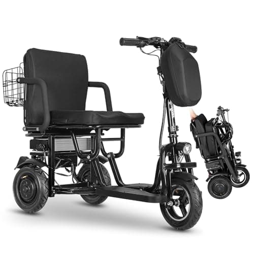 WIILAYOK 3-Wheel Foldable Mobility Scooter for Adults and Seniors, 300 lbs Capacity, Long-Range Lithium Battery, Lightweight with Basket