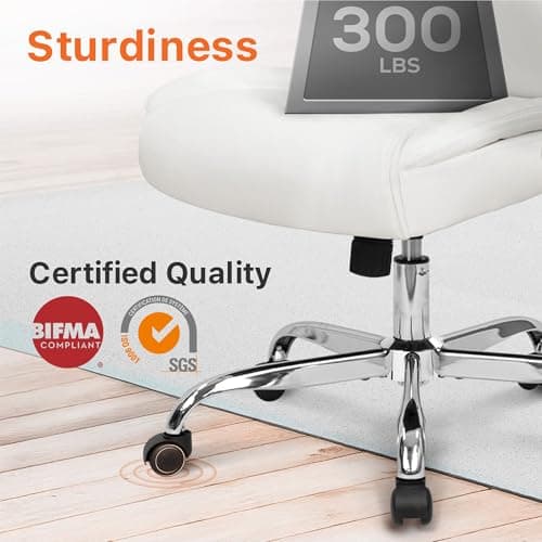 NEO CHAIR Ergonomic Office Desk Gaming Computer Chair Executive High Back Support Flip-up Arms Adjustable Height Swivel Rolling Wheels Comfy PU Leather for Home (White) 8