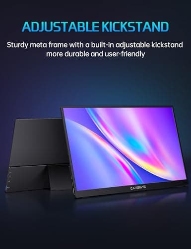 CAPERAVE 17.3" Portable Monitor 4K, 500 Nits 3840 * 2160p 100% Adobe RGB Travel Monitor with Bulit-in Kickstand & Speakers, Portable Computer Monitor, External Monitors for Laptop PC Xbox Switch PS4/5 7
