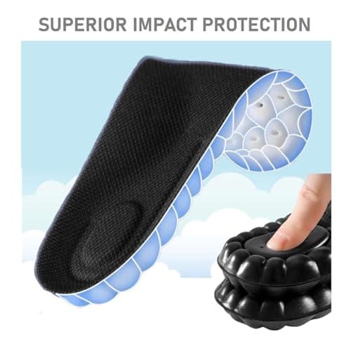 VivoFoot 2 Pair Foam Insoles, 4D Cloud Soles, Anti-Fatigue Pain Relief Work Sports Running Comfort Shoe Inserts, Trim to Fit Replacement Pads for Men Women(Men 7-11,Black) 5