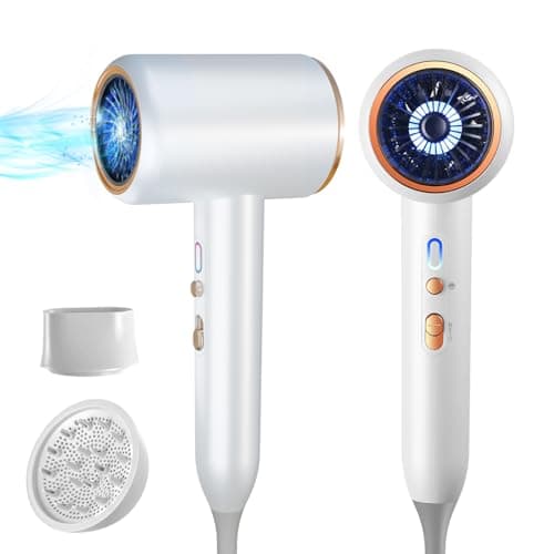 Hair Dryer for Women and Men 1875W Portable Ionic Hairdryer Travel Blow Dryer with Diffuser Nozzle Small Lightweight and Quiet Fast Drying as Salon No Heat Damage