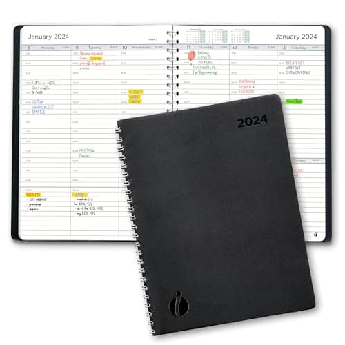 2024 Planner Weekly and Monthly – Hourly Appointment Book 2024 – Softcover, Twin-Wire Binding – Teacher Planner, Simple Design for Productivity - 6.5 x 8.5