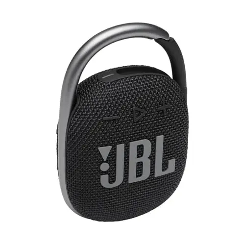 JBL Clip 4 - Portable Mini Bluetooth Speaker, big audio and punchy bass, integrated carabiner, IP67 waterproof and dustproof, 10 hours of playtime, speaker for home, outdoor and travel (Black)