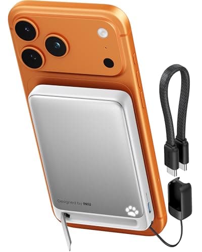 INIU for Magnetic Portable Charger, Qi2 Certified, Slimmest 45W 10000mAh Magnetic Power Bank, with USB C Cable, for iPhone 17,16, 15, 14 etc. Travel Hiking Essentials for College Students Travelers