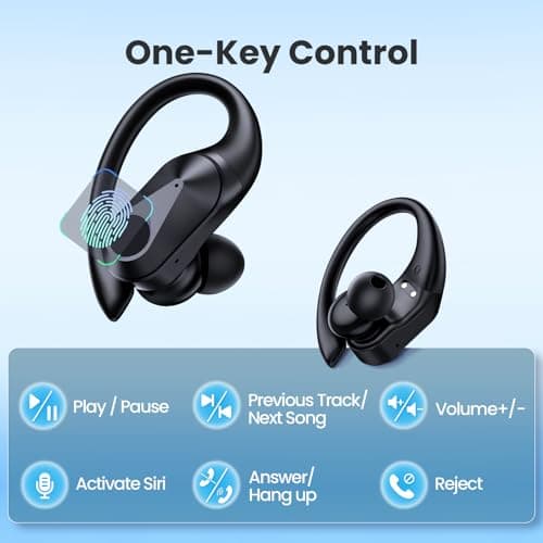 FOYCOY Wireless Earbuds Bluetooth Headphones 90Hrs Playtime Ear Buds IPX7 Waterproof Sports Earphones Wireless Charging Case Over-Ear Earhooks Headest 7