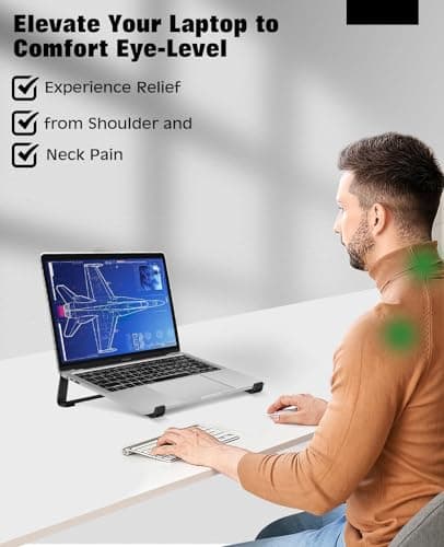 Thibault Aluminum Laptop Stand for Desk - Cooling Ergonomic Design - Fits MacBook Air Pro/DELL/HP/Lenovo/ThinkPad/Alienware - 13/14/15.6/16 -Easy Assembly- Ventilated Laptop Stand for Optimal Airflow 5