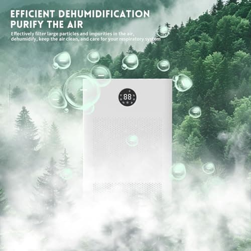 DINZAN HD022 Rotary Dehumidifier for Bedroom Ultra Quiet Small Portable Air Purifier with Dehumidifiers for Basement Home Bathroom RV Dehumidifiers with Washable Filter Humidity Display Timer Mode 8