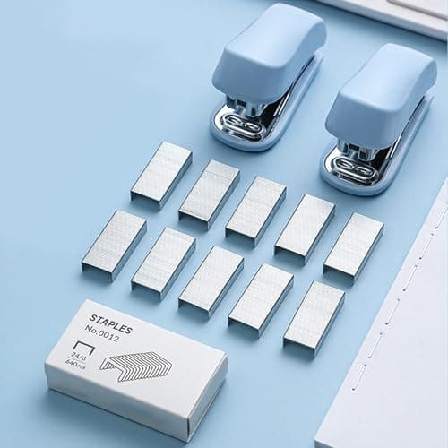 WIWUE GUO Blue Modern, Playful Desk Stapler with 1440 Staples, Full Strip Capacity, Manual Operation 5