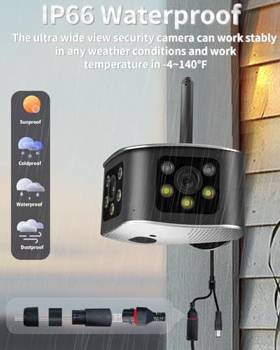 SICSOLINK 4K WiFi Outdoor Security Cameras with 165° Ultra-Wide Angle, Ultra-HD Dual Lens,Panoramic View,Two-Way Talk,Full Color Night Vision,for Home Security 7