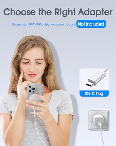 WRVVR for Apple Mag-Safe Charger 2 Pack, Magnetic Wireless Charger for iPhone 17/17 Pro/17 Pro Max/Air/16 15 14 13 12 Pro Max Plus mini, Charging Pad for Airpods Pro 3 2,Strong Magnet, Silver 5