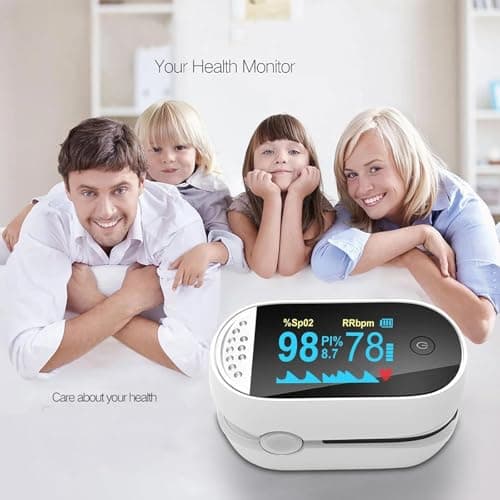 ACMC Oximeter, Features Oximeter with Alarm, Fingertip Pulse Oximeter with Alarm, Features Alarm & OLED Large Screen & Lanyard Black 7
