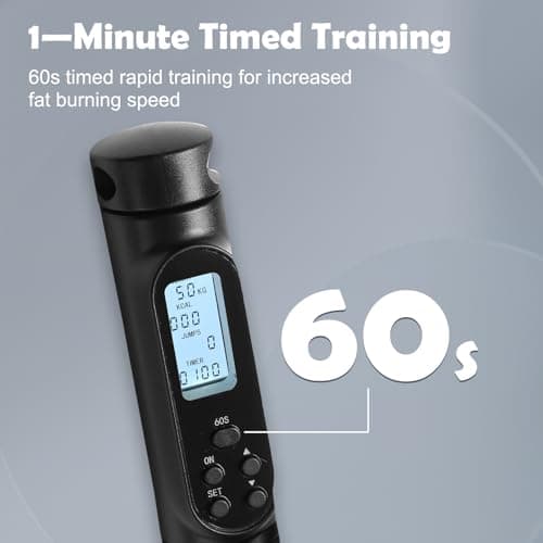 STRPRETTY BASIC Jump Rope with Counter, Cordless Jump Rope Adjustable Length Weighted Skipping Rope with Calorie Counter for Fitness Crossfit Exercise Training Indoor Outdoor (Black) 7