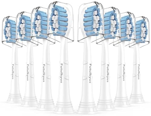 Sensitive Replacement Toothbrush Heads for Philips Sonicare Soft Simply Clean Electric Brush Head, 8 Pcs White