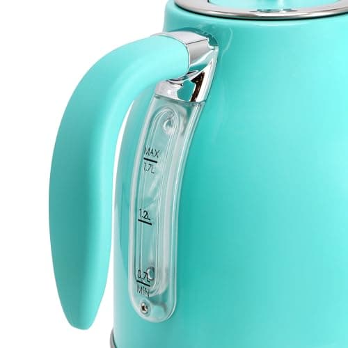 MegaChef 1.7 Quart Electric Tea Kettle and 2 Slice Toaster Combo (Turquoise) 5