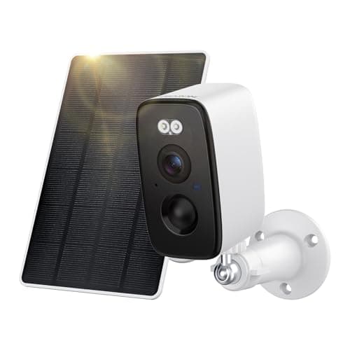 Solar Security Camera Outdoor Wireless, 2K Camera with Color Night Vision, 2-Way Audio, Motion Detection, IP66 Waterproof, Cloud/SD Card Storage, Compatible with Alexa & Google Assistant, 2.4GHz WiFi