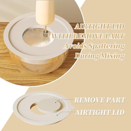 Fyrnova Mixing Bowls with Lids Set, 6 Piece Stainless Steel Nesting Storage Bowls for Kitchen, with 3 Grater Attachments & Non-Slip Bottoms, Size 5.5,3.5,2.5,2.1,1.5,1.1 QT 5