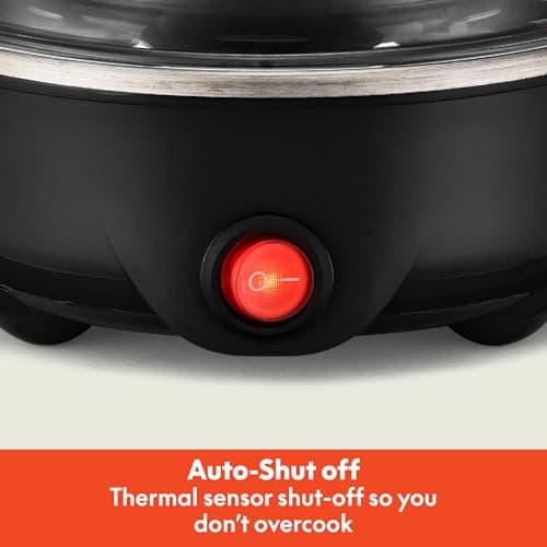 BELLA Egg Cooker, Rapid Boiler & Poacher, Meal Prep Essential, Family Sized Meals: Make Up To 7 Large Boiled Eggs, Dishwasher Safe Lid with Cool-Touch Handles, Poaching Tray Included, Black 7