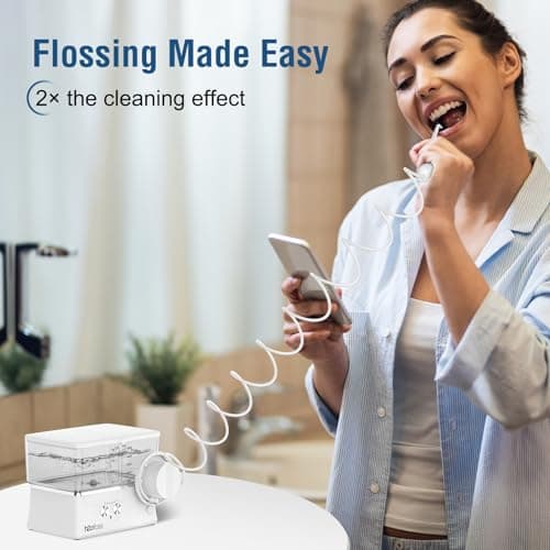 Water Dental Flosser Teeth Pick, H2ofloss 6 Modes Upgrade Portable Cordless Oral Irrigator, Rechargeable 570ML Traveling Waterflosser IPX7 Waterproof Water Dental Picks for Teeth Cleaning White 7