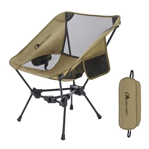 MOON LENCE Portable Camping Chair Lightweight Foldable Chair - The 4th Generation Portable Folding Chair - Compact, Ultralight Folding Chairs for Hiking Mountaineering Beach