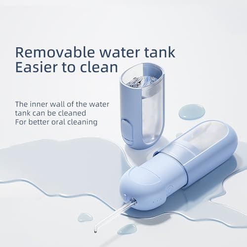 Water Dental Flosser - yayisheng, Portable Cordless Oral Irrigator 3 Modes & 150ML Pull-Out Type Detachable Tank, 6 Jet Tips, IPX7 Waterproof 5