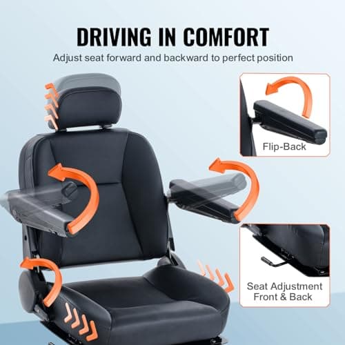 VEVOR Heavy Duty 4-Wheel Mobility Scooters for Seniors & Adults, 500lbs Capacity - 31 Miles 3-Speed Long Range, 800W All Terrain Electric Recreational Scooter Wheelchair with 25° Max Climbing Capacity 5