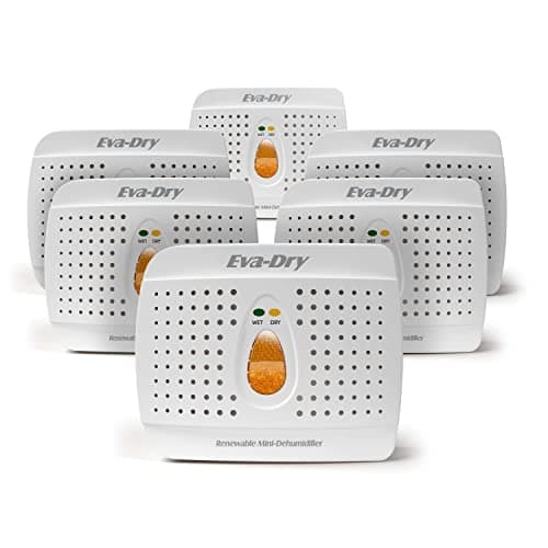 Eva-Dry E-333 (6-pack) Wireless Mini Dehumidifier. Top Moisture Absorber for Small Spaces. Rechargeable & Portable. Perfect for Pantries, Cars, RV & Gun Safes, Closets, & Travel.