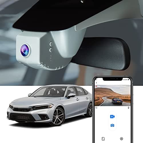 Fitcamx 4K Dash Cam Suitable for Honda Civic 2022-2026 & Type R Si (Black Cover), OEM Factory Look, UHD 2160P Video, Built-in WiFi & APP, Loop Recording, Gravity Sensor, Easy to Install, 64GB Card