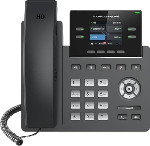 Grandstream GRP2612W IP Phone | 4 Lines, 4 SIP Accounts | 2.4-Inch Color Display | Wi-Fi 5 | Dual-Port 10/100 Ethernet with Integrated PoE