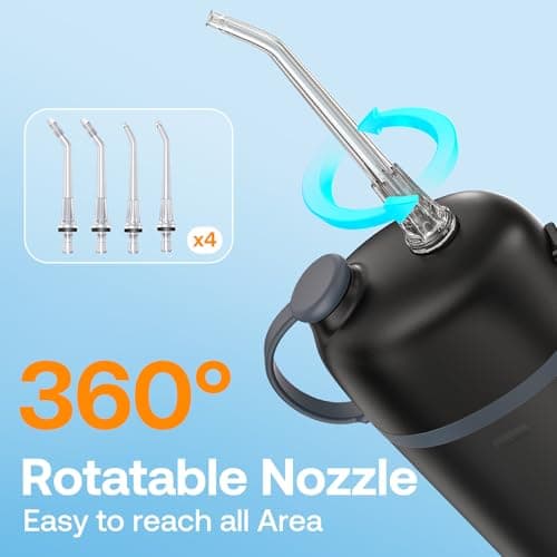 Bitvae P1 Water Dental Flosser, Travel Water Teeth Picks, Cordless Mini Water Cleaner Picks with Telescopic Water Tank, IPX7 Waterproof Flossing Cleaning Picks, Brace & Sensitive Teeth Care, Black 7