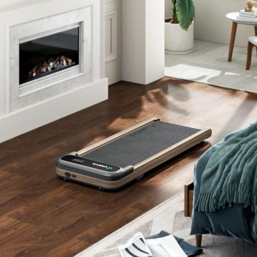 UREVO E4W Walking Pad, Wooden Treadmill Underdesk, Double Shock Absorption, Wood Grain Design, Workout APP with Track Insights, MIIT Mode, Plug and Play, Remote Control 7