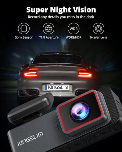 Kingslim E4 4K Dash Cam Front and Rear, WiFi Front 4K Rear 1080P Dual Dash Camera for Cars, Mini Dashcam with APP Control, Night Vision, Parking Mode 8