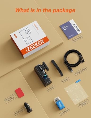 iZEEKER 2.5K Dash Cam WiFi Dash Camera for Cars, Mini Car Camera 1440P Front Dashcams with App, Free 32GB Card, Night Vision, WDR, G-Sensor, Loop Recording, 24H Parking Mode Supports 7