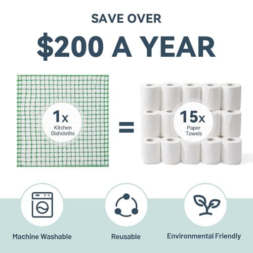 Egles 12 Packs Kitchen Dishcloths 12x12 Inches 100% Cotton Kitchen Dish Cloths for Washing Dishes Scrubbing Wash Cloths Dish Towels Sets (Mix Color) 5