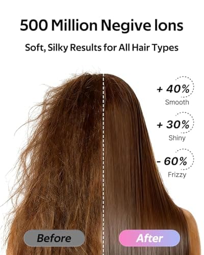 Mera Bio-Ionic Hair Dryer for Women, 1400W Professional Fast Drying Blow Dryer with Diffuser & Concentrator, Anti-Frizz Negative & Positive Ion Tech, 3 Temp 2 Speed for Home Travel & Salon Styling 3