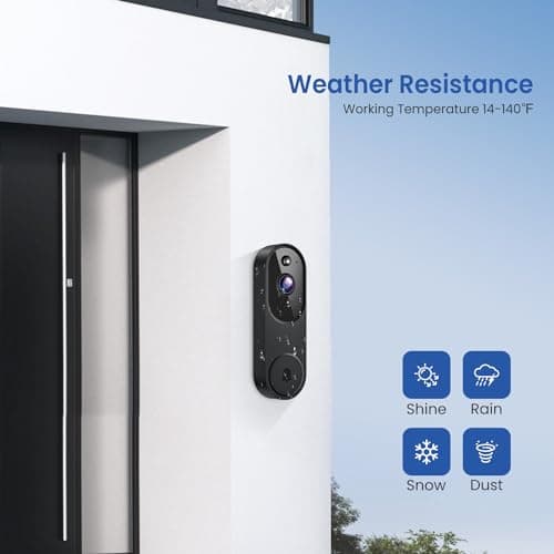 CutePanda 1080P Wireless Doorbell Video Camera, AI Human Detection, Chime Ringer Included, 2.4G WiFi, Night Vision, Instant Alerts, 2-Way Audio, Cloud Storage, Indoor Outdoor Surveillance 7