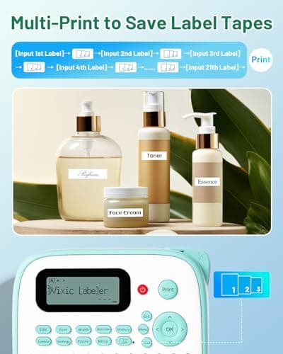 Label Maker Machine with-Tape, Label Maker Waterproof-Labels, Label Maker D210S, Labeler Machine for Classroom Teacher Kids School Items, Portable Label Makers Multiple Symbols Fonts for Home Office 5