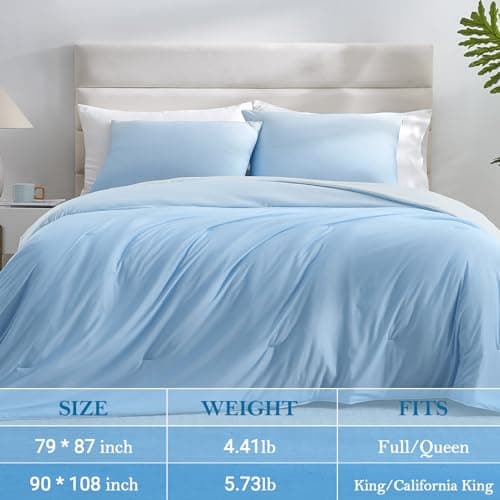 Marchpower Cooling Comforter Queen Size for Hot Sleepers, Lightweight Silky Soft Summer Cooling Blanket, Gradient Comforter 7