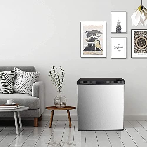 Antarctic Star Upright Freezer 1.1 Cu.ft, Compact Mini Freezer with Reversible Single Door, Temperature Control, Removable Shelves, Small freezer Stainless Steel for Home, Silver 6