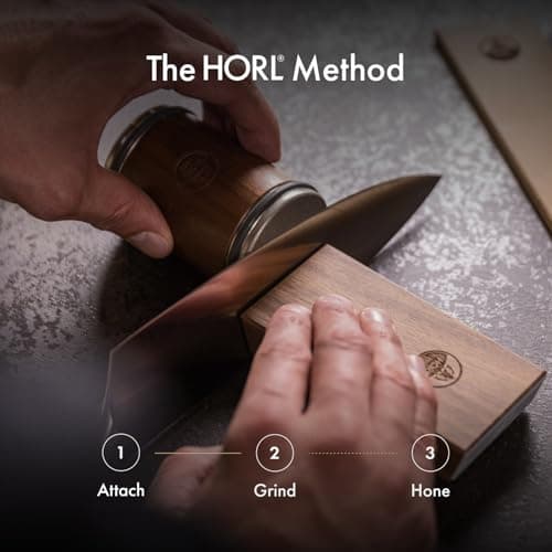 HORL 2 Walnut Rolling Knife Sharpener - Kitchen Knife Sharpener for Razor Sharp Edges - Diamond & Ceramic Knife Sharpening Kit - Professional Rolling Sharpener with 15° & 20° Angles - Made in Germany 5