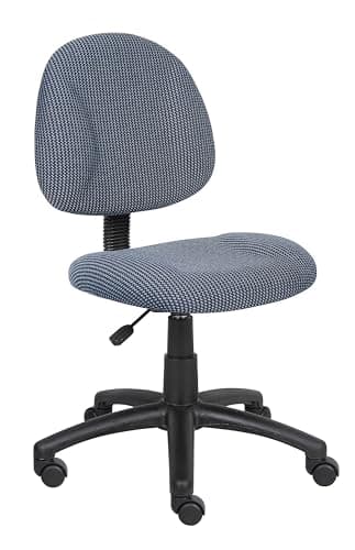 Boss Office Products B315-BE Perfect Posture Delux Fabric Task Chair Without Arms in Blue, 250