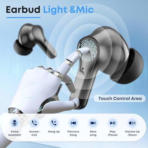 Fhumsh Wireless Earbuds, Bluetooth 5.3 HiFi Stereo Headphones with Noise Cancelling Mic zhozhuang 5