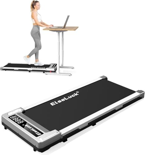 Elseluck Walking Pad, Under Desk Treadmill for Home Office, 2 in 1 Portable Walking Treadmill with Remote Control, Walking Jogging Machine in LED Display, Gray/Sliver