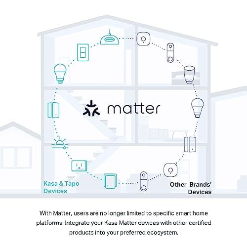 Kasa Matter Smart Light Switch: Voice Control w/Siri, Alexa & Google Assistant | UL Certified | Timer & Schedule | Easy Guided Install | Neutral Wire Required | Single Pole | 2.4GHz Wi-Fi | KS205 10
