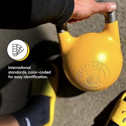 Kettlebell Kings Competition Kettlebells Weight - 33mm handle - 8 KG - Hand weights Workout Gym Equipment and Strength training sets for Women and Men - Weights set for Home Gym - 4-32KG 6