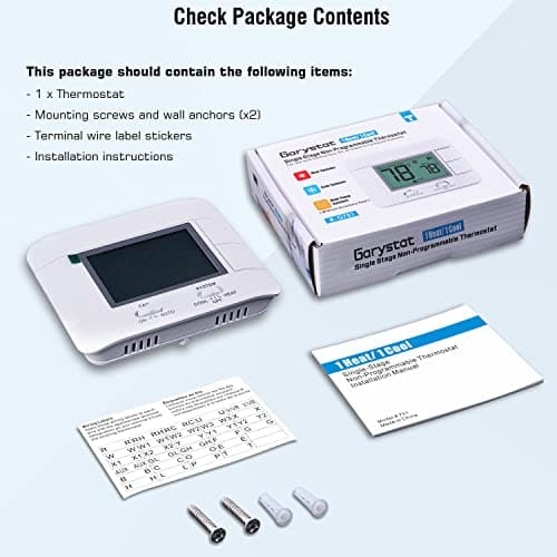 Upgraded Digital Non-Programmable Thermostat for Home 1 Heat/1 Cool Single Stage System, with Temperature & Humidity Monitor and Large Blue LCD Display 7