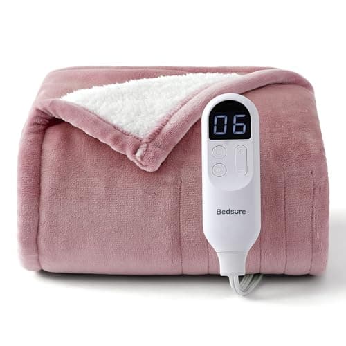 Bedsure Heated Blanket Throw Blanket - Fast Heating Electric Blanket, Soft Flannel Throw with 6 Time Settings(Up to 10H), 6 Heating Settings, Warm Gifts for Grandma & Grandpa & Seniors (50"x60", Pink) 8