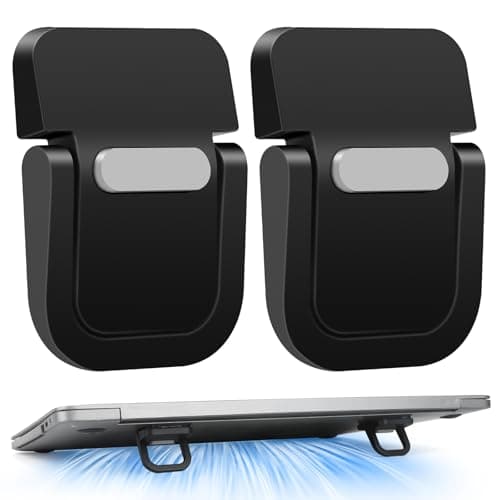 Yipinve Mini Laptop Stand, Portable Laptop Stand, Foldable & Lightweight Ergonomic Riser with Ventilated Cooling, Sleek Computer Notebook Holder Fits Keyboards &10-17.3 Inch Laptops, Black