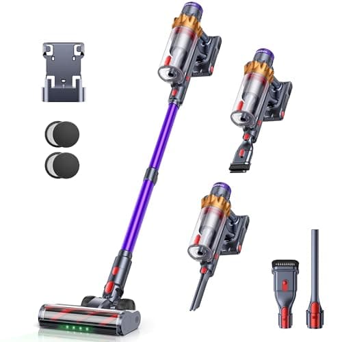 ozeeco Cordless Vacuum Cleaner, 600W/50KPA/65Mins(ECO Mode) Vacuum Cleaners for Home, Self-Standing Stick Vacuum with Wall Mount Charging and Auto Mode, Handheld Vacuum for Pet Hair/Carpet/Floor